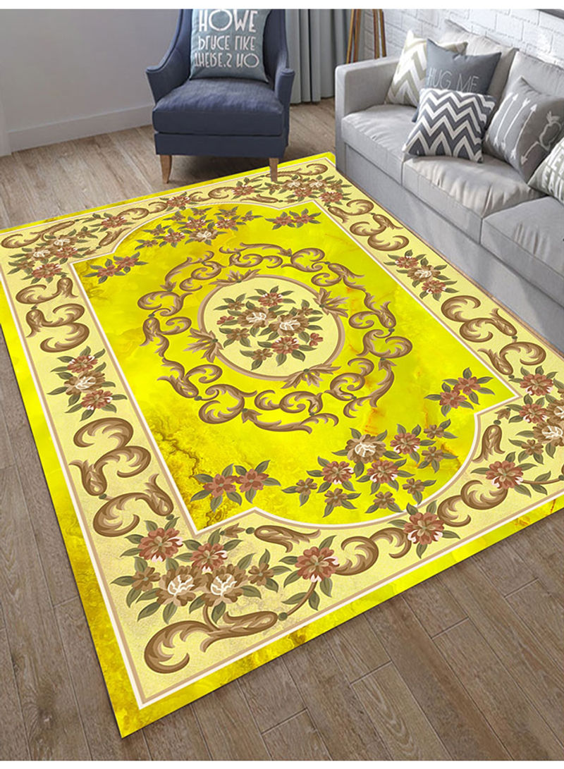 Elegant Floral Print Anti-Skid Floor Mat Multicolour 200x300centimeter