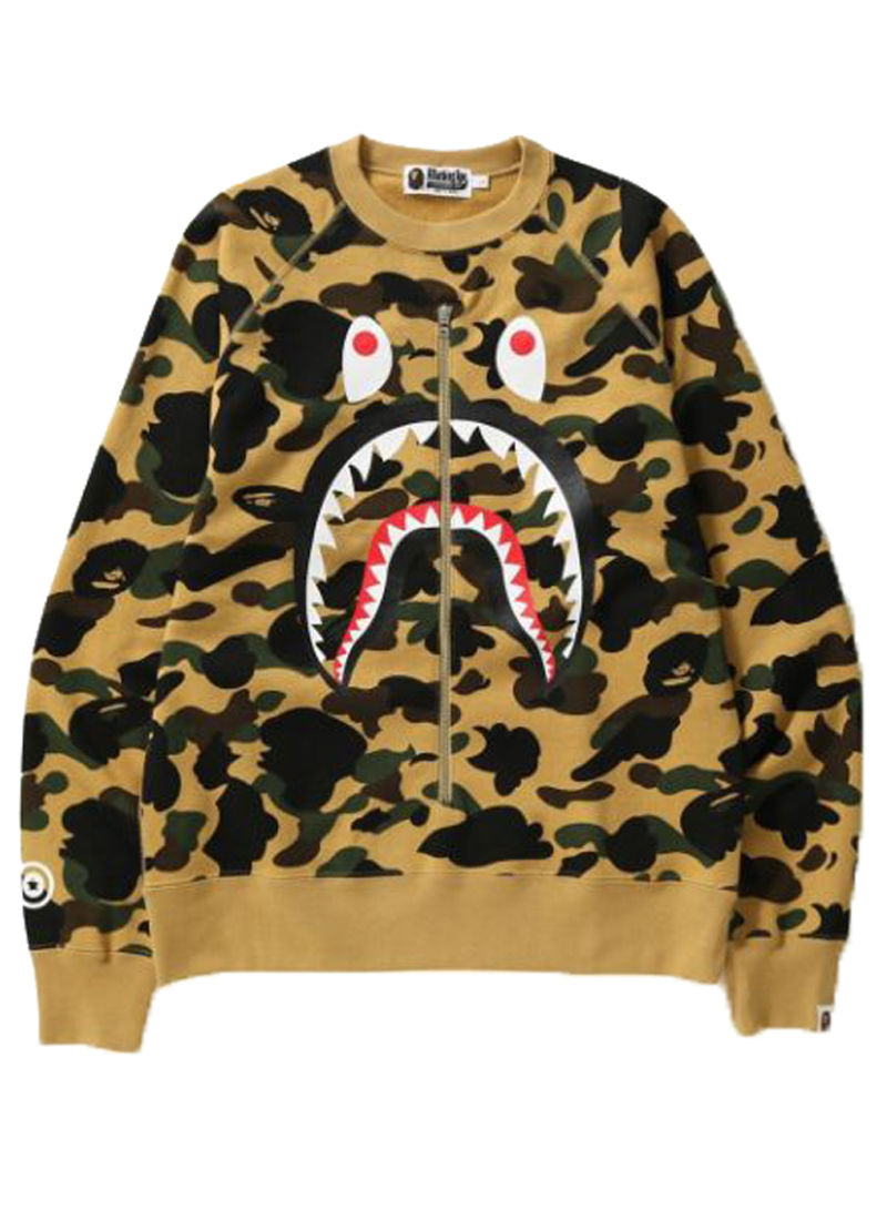 1st Camo Shark Crewneck Sweatshirt Yellow/Black