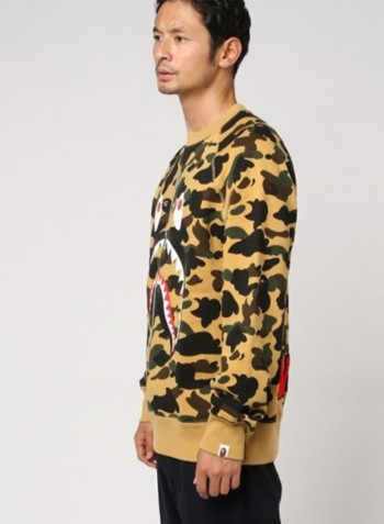 1st Camo Shark Crewneck Sweatshirt Yellow/Black