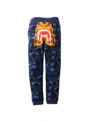 Tiger Printed Sweatpants Navy Blue/Yellow/Red