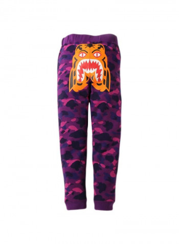 Tiger Printed Sweatpants Purple/Pink/Yellow