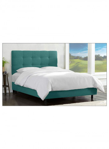 Skyline Tufted Bed Without Mattress Light Teal 160 x 200centimeter