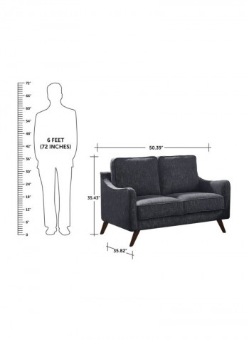 Hunter 2-Seater Sofa Grey/Brown 50.39x35.43x35.82inch