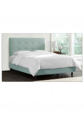Skyline Tufted Bed Without Mattress Aqua 160 x 200centimeter