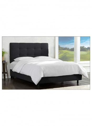 Skyline Tufted Bed Without Mattress Black 160 x 200centimeter