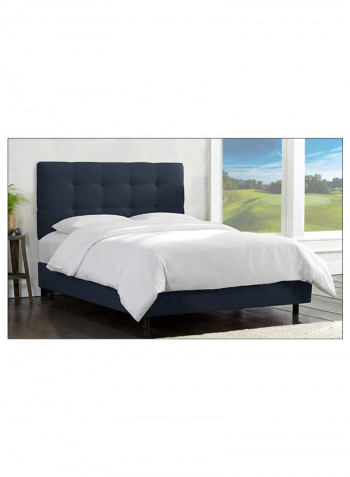 Skyline Tufted Bed Without Mattress Navy Blue 160 x 200centimeter