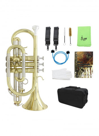 Bb Flat Cornet Brass Trumpet With Accessories