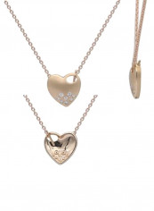 18 Karat Rose Gold 0.08 Carat Diamond Heart Shaped Pendant