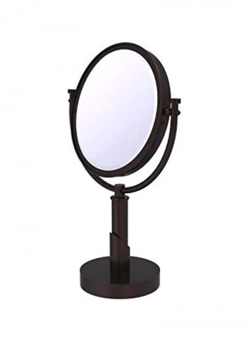 Tribecca Collection Vanity Top 4X Magnification Make-Up Mirror Clear/Brown 8inch