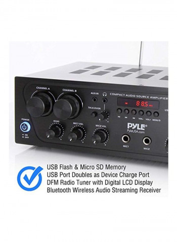 Wireless Karaoke Bluetooth Stereo Receiver PTA42BT Black