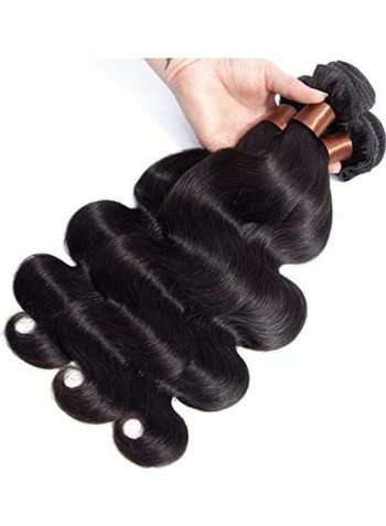 3-Piece Indian Straight Hair Bundle Set أسود