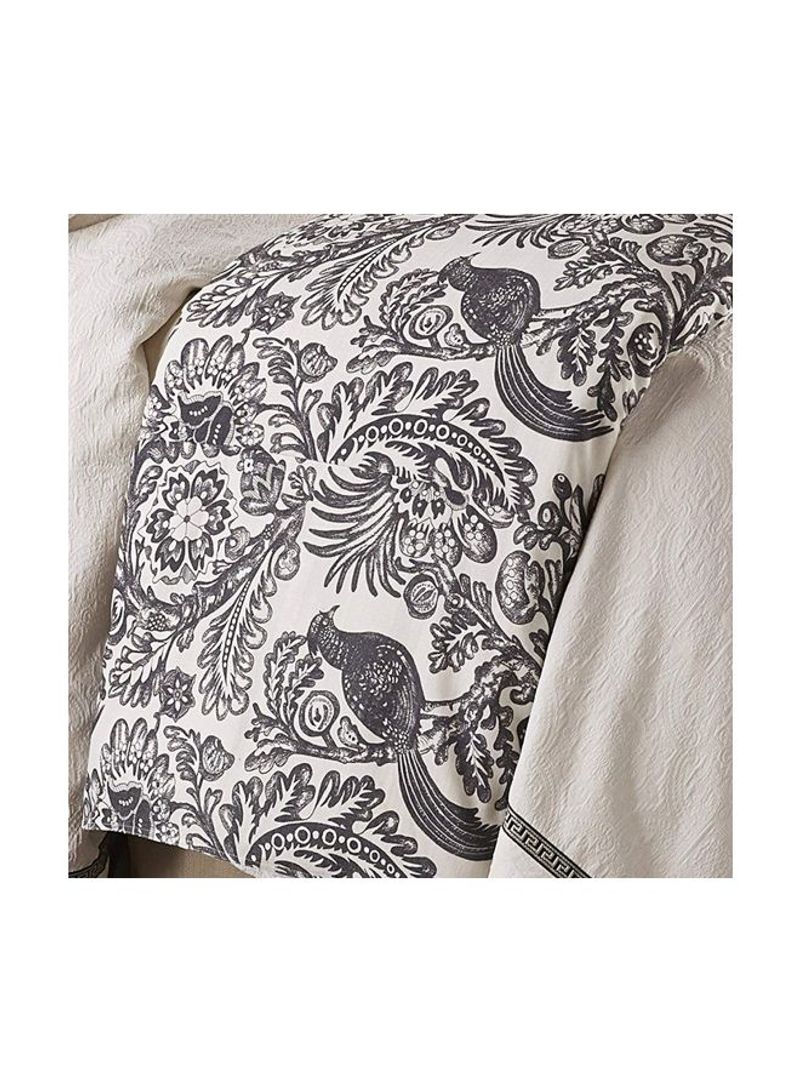Augusta French Toile Duvet Cover White/Grey Super Queen