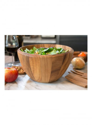 Extra Large Madera Salad Bowl Brown 12x7inch
