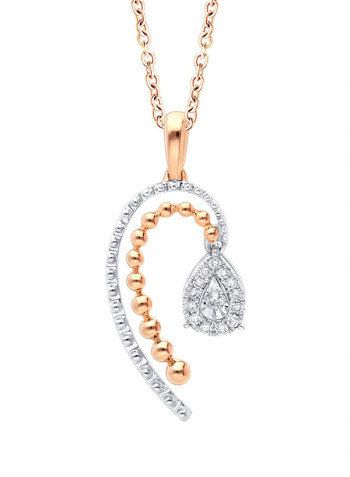 18 Karat Rose Gold 0.10 Carat Diamond Pendant