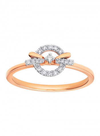 18 Karat Rose Gold 0.11 Carat Diamond Ring