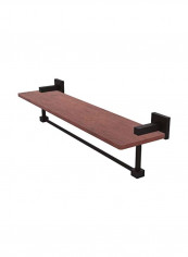 Montero Collection Integrated Towel Bar Wood Shelf Brown 22inch