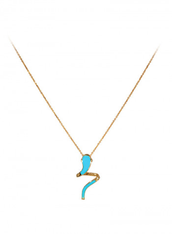 18 Karat Gold Enamel Snake Necklace