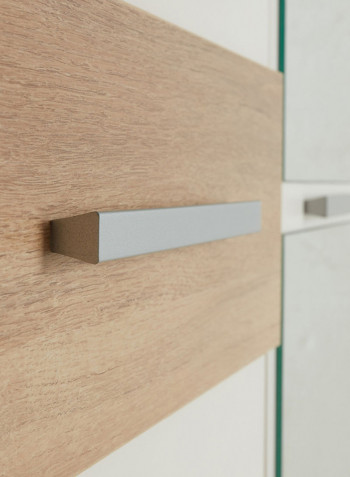 3-Door Wardrobe With Mirror Multicolour 121 x 210 x 60centimeter