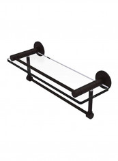 Glass Shelf With Integrated Towel Holder Clear/Black 16x5x5inch