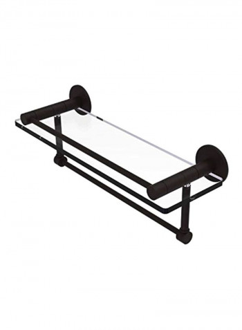 Glass Shelf With Integrated Towel Holder Clear/Black 16x5x5inch