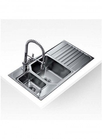 Premium 1½B 1D Inset Stainless Steel 1 Bowl 1 Drainer Sink Silver 1000x500x200mmmm