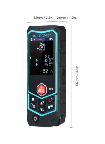 Bluetooth Laser Distance Meter Black 5.4x2.2x1.0inch