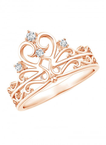18 Karat Rose Gold Princess Tiara Diamond Ring