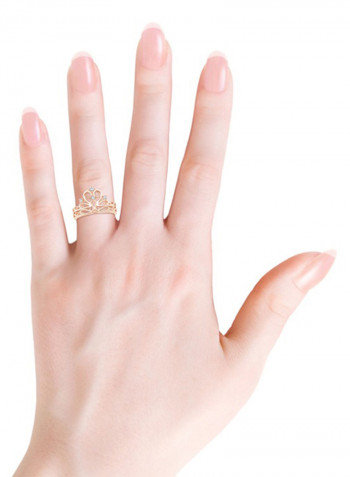 18 Karat Rose Gold Princess Tiara Diamond Ring