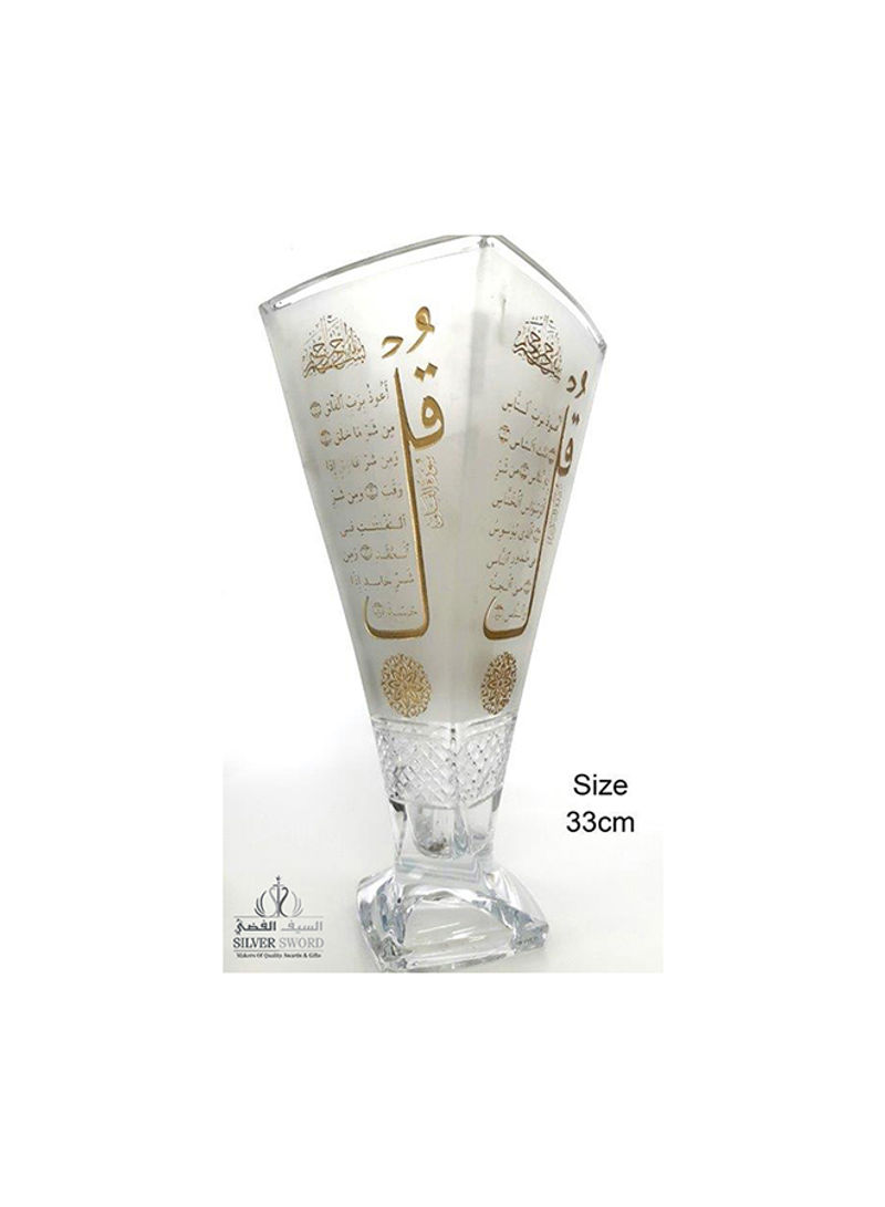 Crystal Vase Quadro WHITE AND GOLD 33cm