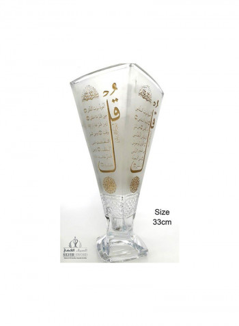 Crystal Vase Quadro WHITE AND GOLD 33cm