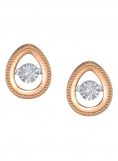 Pear Shape Diamond Earrings Rose Gold