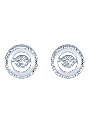 Round Diamond Earrings White Gold