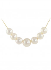 18 Karat Gold Pearl Chain Necklace