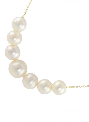 18 Karat Gold Pearl Chain Necklace