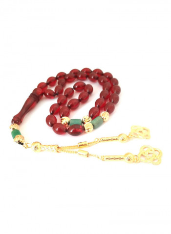 Amber Sand With 18K Gold Plated Beads Bracelet