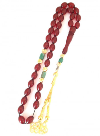 Amber Sand With 18K Gold Plated Beads Bracelet