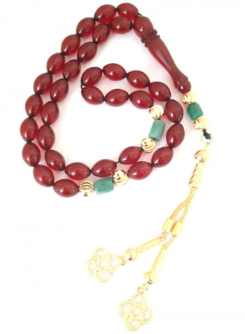 Amber Sand With 18K Gold Plated Beads Bracelet