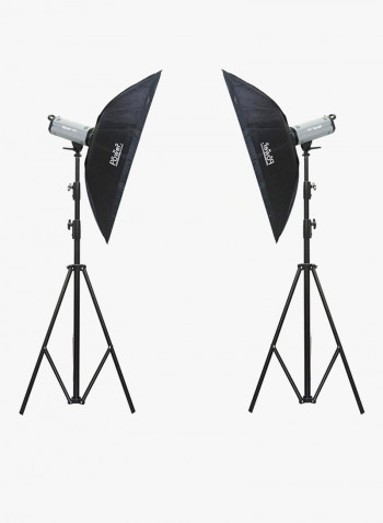 Photo Studio Strobe Flash Light Full Kit Black