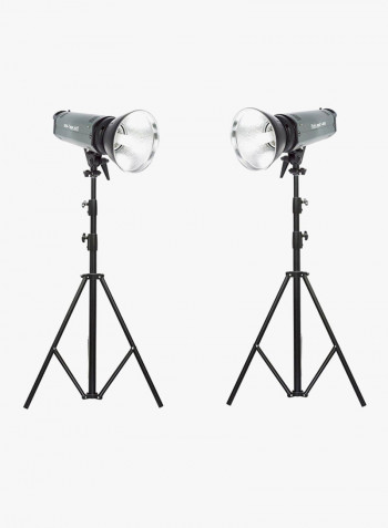 Photo Studio Strobe Flash Light Full Kit Black