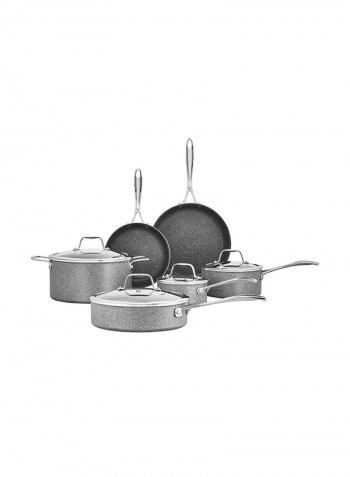 10-Piece Capri Granitium Nonstick Cookware Set Grey