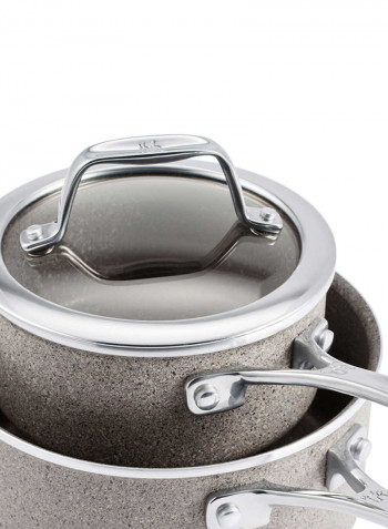10-Piece Capri Granitium Nonstick Cookware Set Grey
