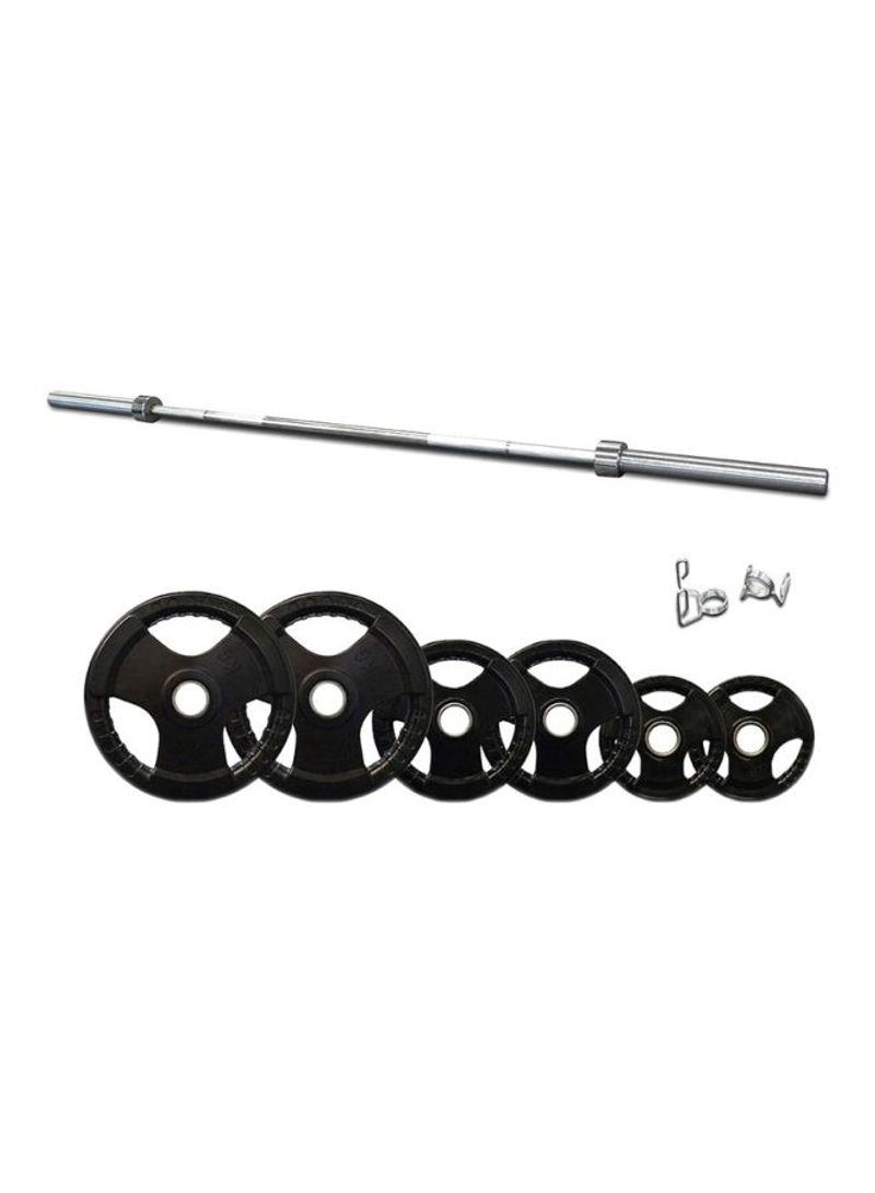 Olympic Barbell And Tri Grip Rubber Plates Set 100kg