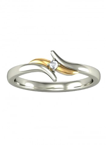 0.09 Ct Diamond Two Tone Ring