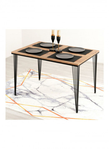 5-Piece Dining Table Set Brown/Black 85.5x127x5.5cm