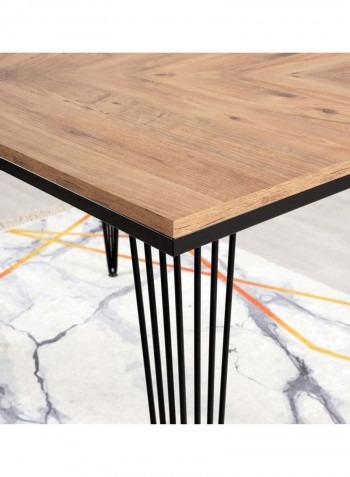 5-Piece Dining Table Set Brown/Black 85.5x127x5.5cm