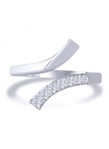 18 Karat Italian White Gold 0.24ct Diamond Ring