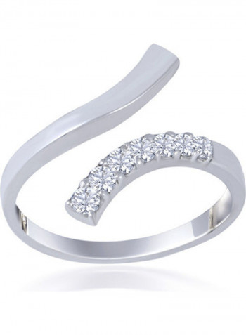 18 Karat Italian White Gold 0.24ct Diamond Ring