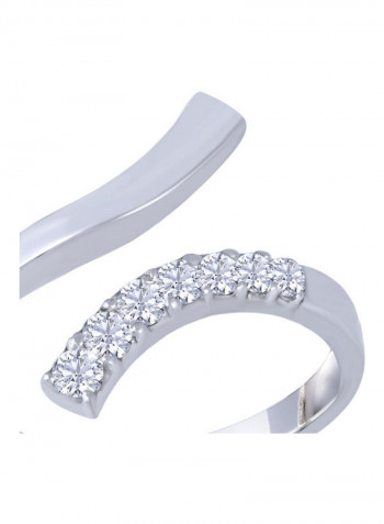 18 Karat Italian White Gold 0.24ct Diamond Ring