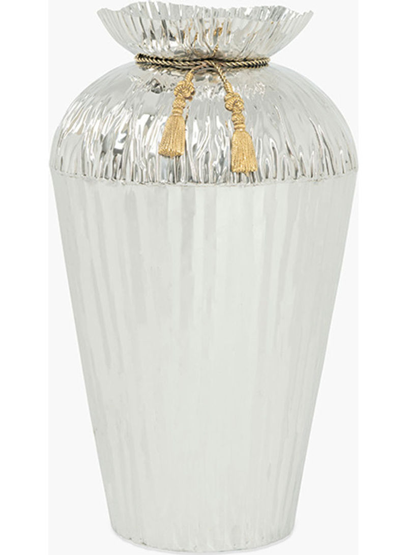 Decorative Vase With Tassel Silver/Gold 42x80cm