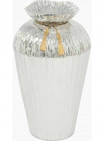Decorative Vase With Tassel Silver/Gold 42x80cm